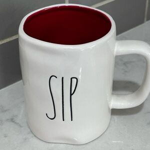 Rae Dunn SIP mug coffee cup RED inside holiday Christmas